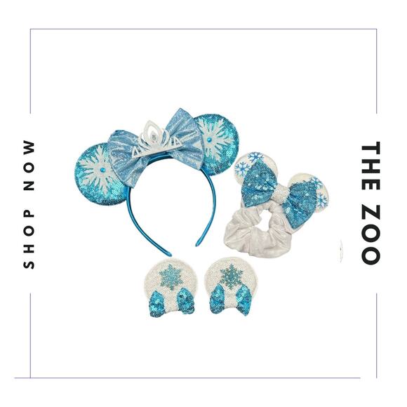 Headband Scrunchie and Hair Clips with Mouse Ears Elsa - Picture 1 of 4